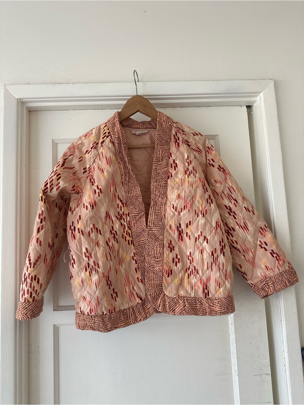 Knox Rose Light Pink Patterned Quilted Cardigan Jacket